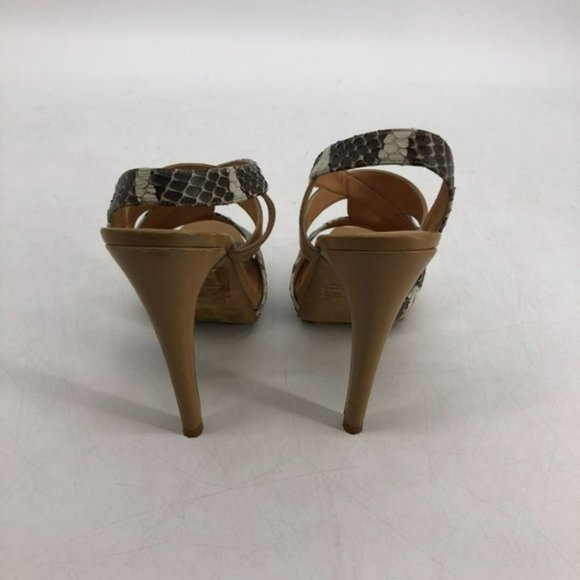 Aperlai Paris python suede nude tan sling back high heels 39 - Picture 5 of 7